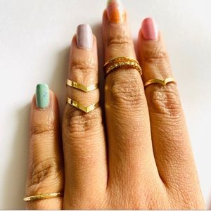 Gold Plated Knuckle Ring Set 4pcs